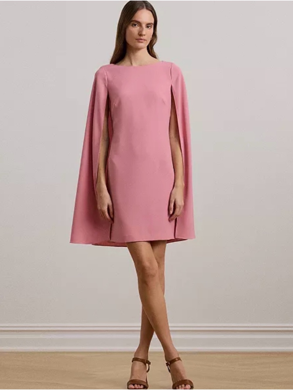 lauren ralph lauren Women's Georgette Cape Dress Pink  Size 4 $195